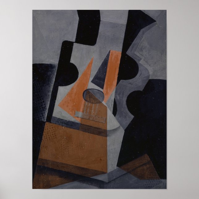 Guitar (stillatigande livet med Guitar), 1916 Poster (Framsidan)