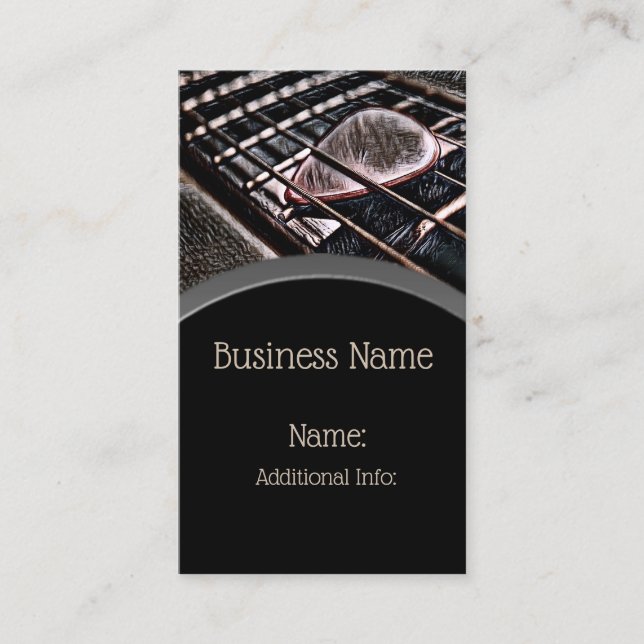 Guitar-strängar i läder-Affärskort 6 Visitkort (Framsida)