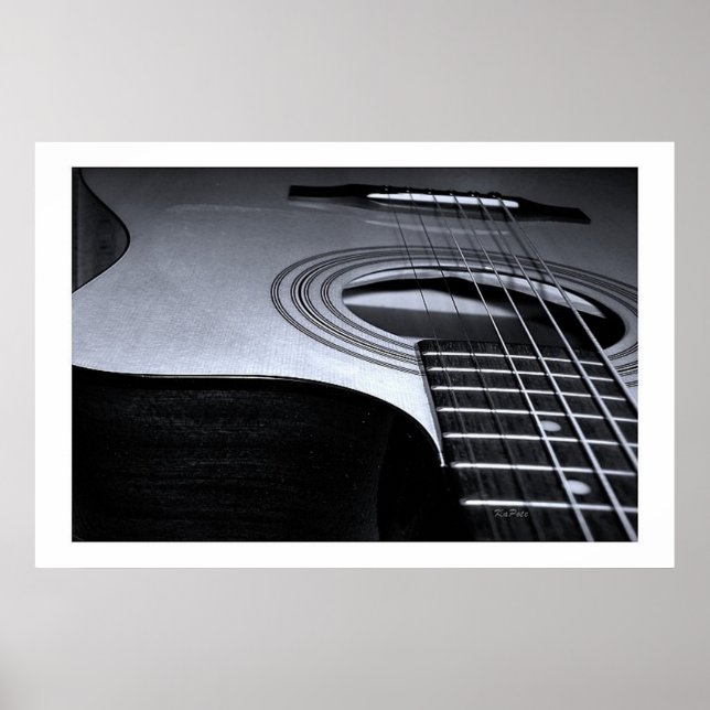 Guitar Strings BW Poster (Framsidan)