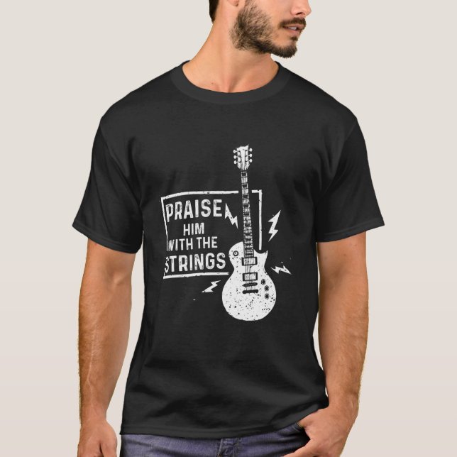 Guitar Strings For Guitarist And Musician From Mus T Shirt (Framsida)
