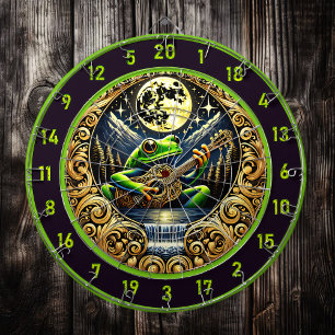 Guitar-Strumming från groddar under Måne Darttavla