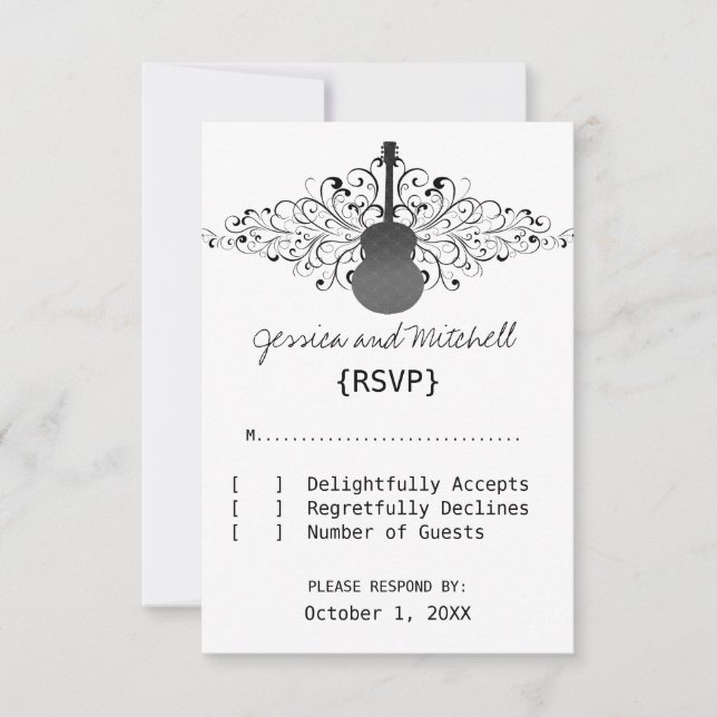 Guitar-svarskort för träkol OSA kort (Framsida)