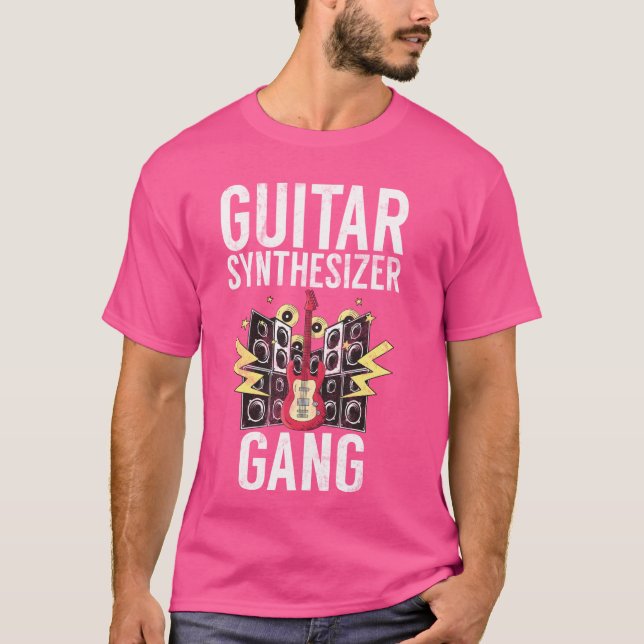 Guitar synthesizer Instrument Funny Player-citat T Shirt (Framsida)