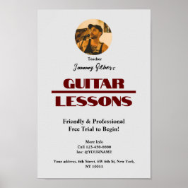 Guitar Teacher Advertising Poster