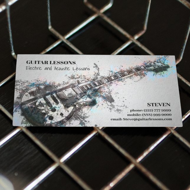 Guitar Teacher | Elektriska och akustiska lärdomar Visitkort (Skapare uppladdad)