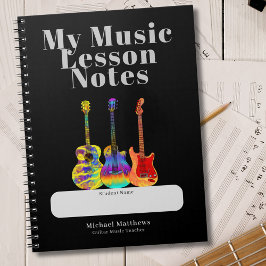 Guitar Teacher Music Lessons Student Anpassningsba Anteckningsbok