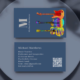 Guitar Teacher Musician Anpassningsbar QR Code Visitkort