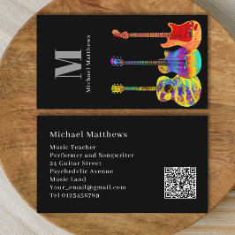 Guitar Teacher Musician Anpassningsbar QR Code Visitkort