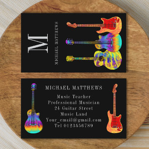 Guitar Teacher Musician Anpassningsbar Visitkort