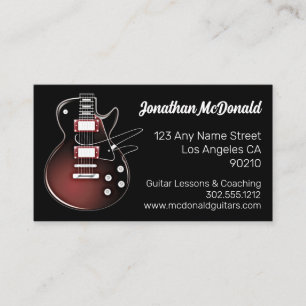 Guitar Teacher Musician Guitarist Sten Band Music Visitkort
