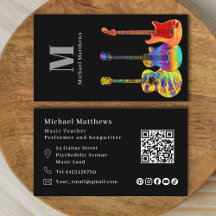 Guitar Teacher QR Code och Social Media Anpassning