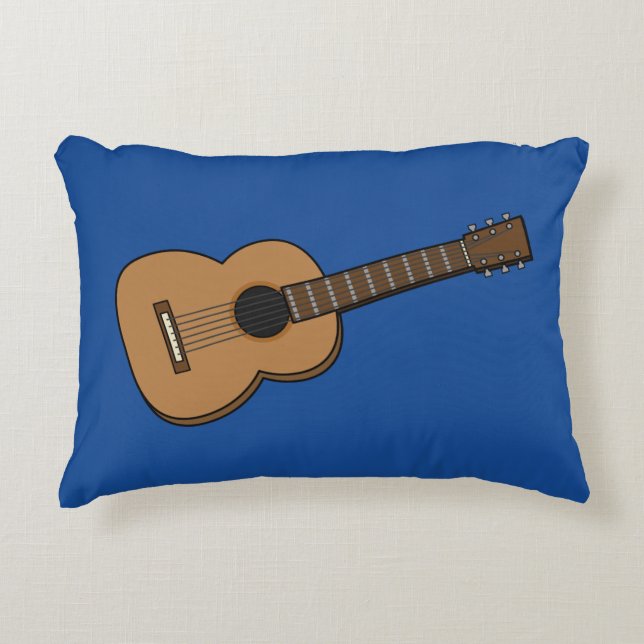 Guitar Tecknad Prydnadskudde (Framsidan)