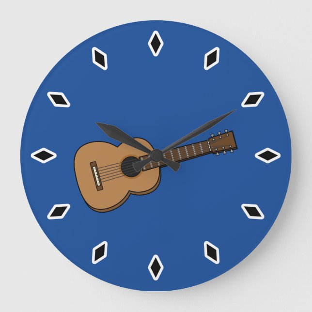 Guitar Tecknad Stor Klocka (Framsida)