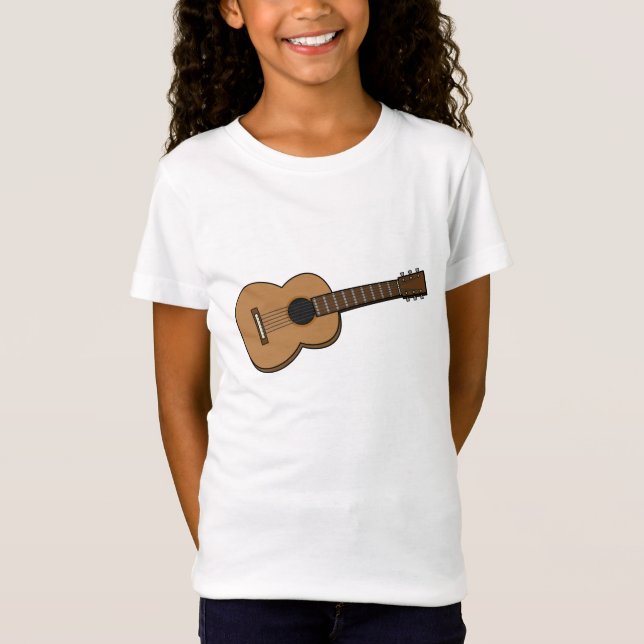 Guitar Tecknad T Shirt (Framsida)