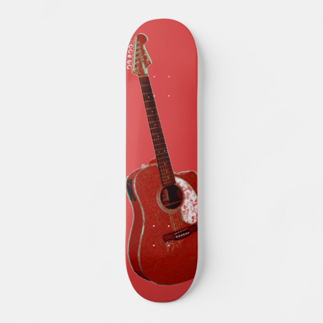 Guitar-teckning Skateboard Bräda 19,5 Cm (Framsida)
