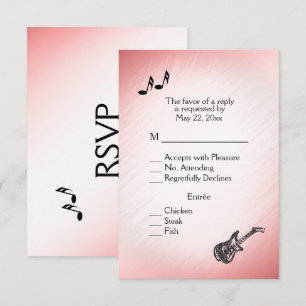 Guitar Theme Rosa OSA med menyval Kort