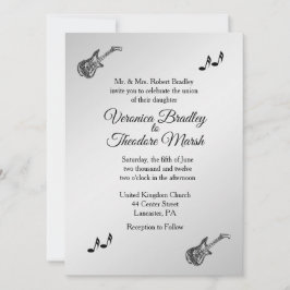 Guitar Theme Wedding bjudande 5,5 x 7,5 tum Inbjudningar