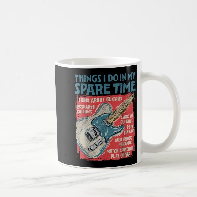 Guitar Things I Do In My Spare Time Funny Electric Kaffemugg (Höger)