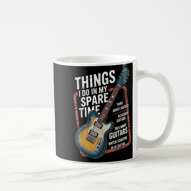 Guitar Things I Do In My Spare Time Funny Guitaris Kaffemugg (Höger)