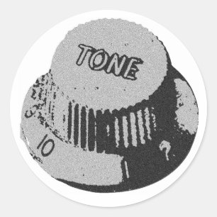 Guitar Tone Knob Sticker Runt Klistermärke