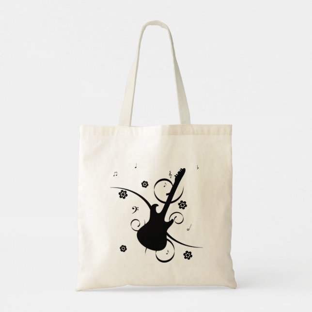 Guitar Tote Bag Tygkasse (Baksida)