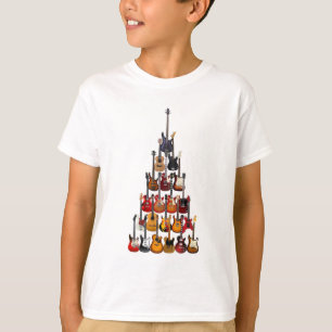 Guitar Träd Julljus Rock musik T Shirt