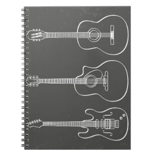 Guitar trio retro grunge-musik anteckningsbok