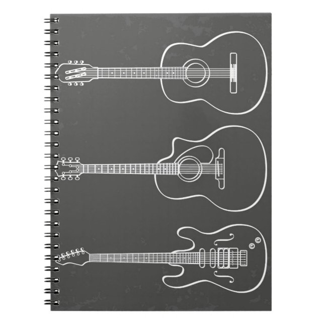 Guitar trio retro grunge-musik anteckningsbok (Framsidan)