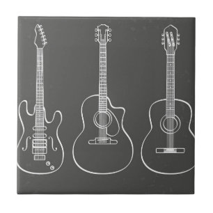 Guitar trio retro grunge-musik kakelplatta