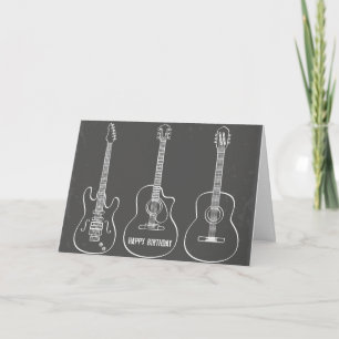 Guitar trio retro grunge-musikfödelsedag kort