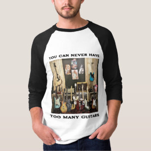 Guitar tshirt Du kan aldrig ha för många gitarrer T Shirt