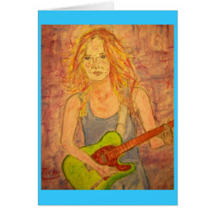 Guitar Twang Girl Hälsningskort
