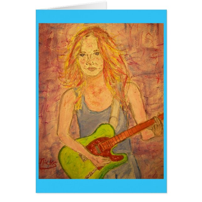 Guitar Twang Girl Hälsningskort (Framsidan)
