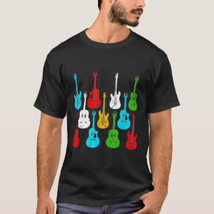 Guitar Types Electric Acoustic Classic Guitars T Shirt