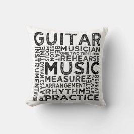 Guitar Typography Kudde