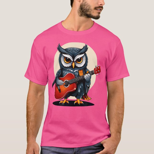 Guitar Uggla Guitarist för uppspelning av akustisk T Shirt (Framsida)