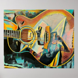 Guitar-utskrift Poster