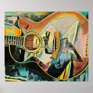 Guitar-utskrift Poster