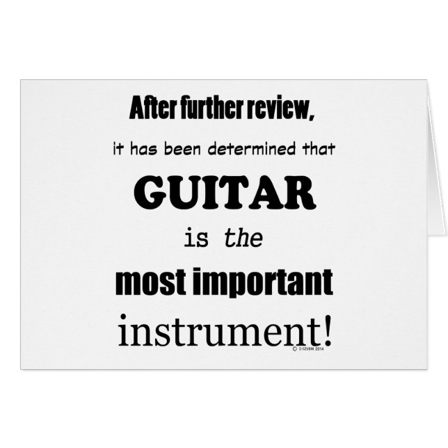 Guitar viktigaste instrument hälsningskort (Framsidan Horizontal)
