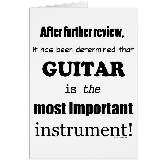 Guitar viktigaste instrument hälsningskort (Framsidan)