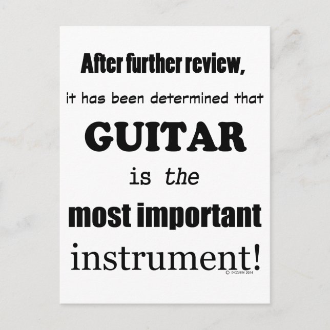 Guitar viktigaste instrument vykort (Framsida)