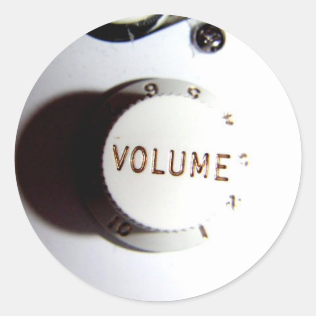 Guitar Volume Knob Runt Klistermärke (Framsida)