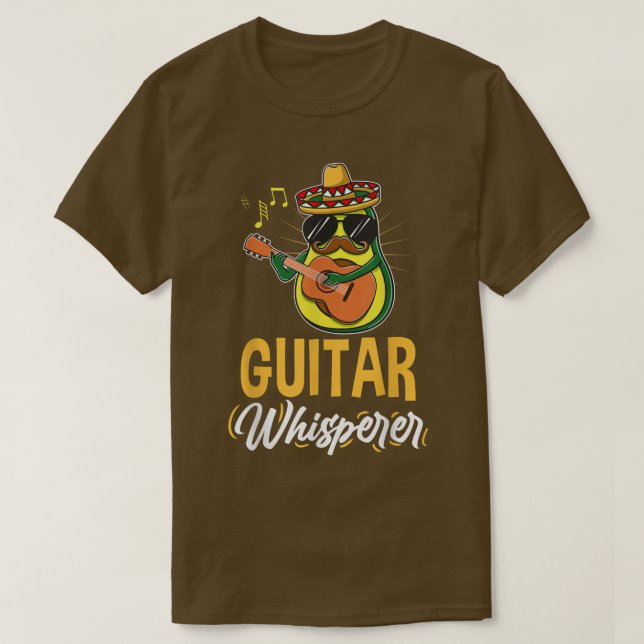 Guitar Whisperer Avocado Guitarist T Shirt (Design framsida)
