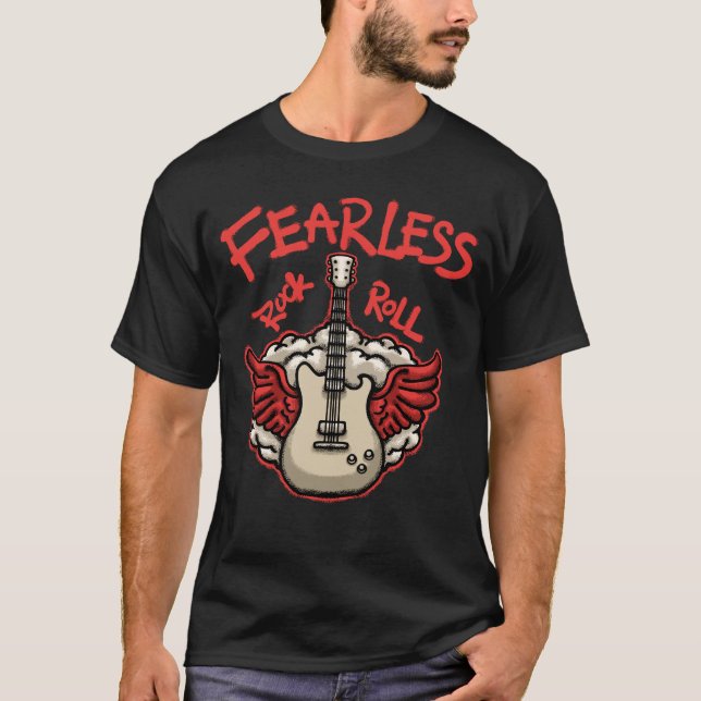 Guitar with Wings streetwear T Shirt (Framsida)