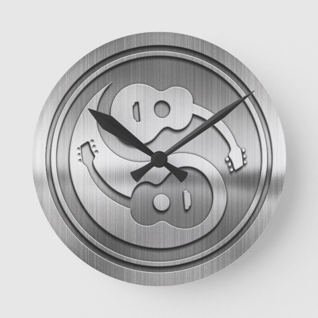 Guitar Yang Metall Rund Klocka (Framsida)