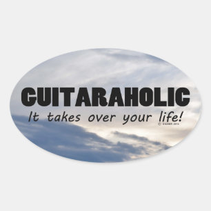 GuitaraholLife Oval Sticker Ovalt Klistermärke