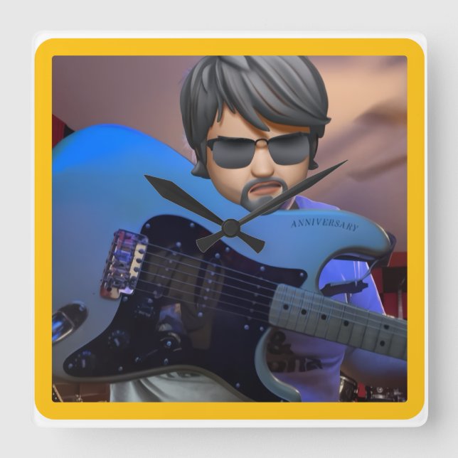 Guitarbizon  fyrkantig klocka (Framsida)