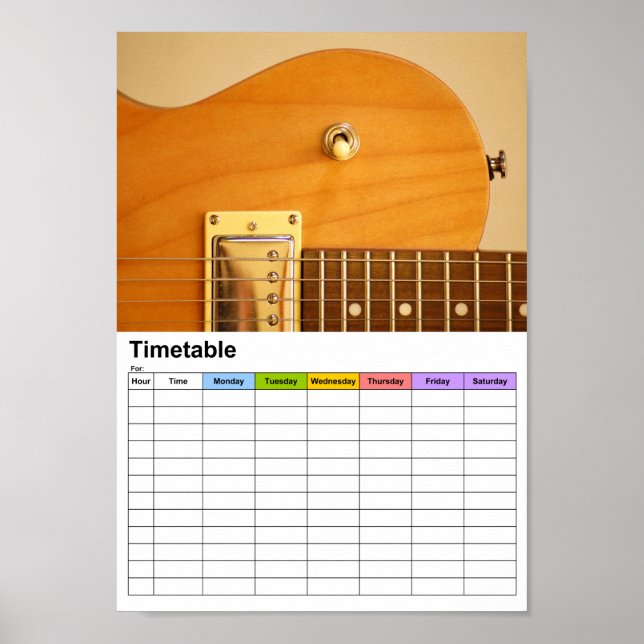 Guitarbody / Tidtabell Poster (Framsidan)