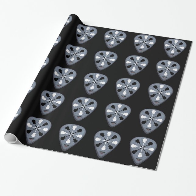 Guitarburk svart presentpapper (Utrullad)