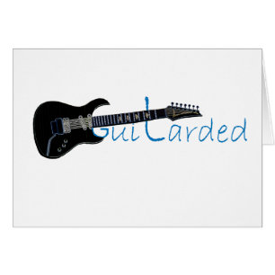 Guitarded svart elektrisk gitarr hälsningskort